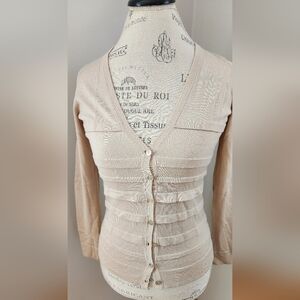 ESPRIT V- neck button down cardigan in cream color S